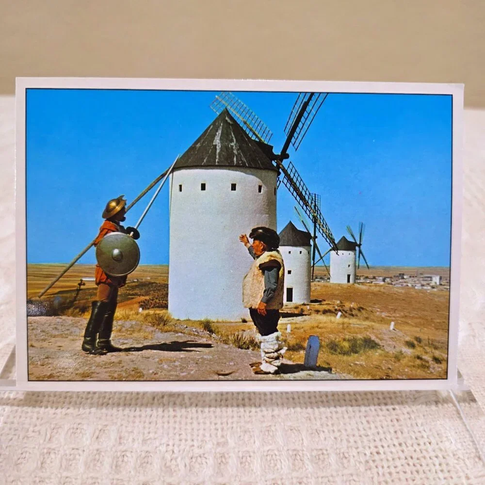 Vintage Alcazar de San Juan Spain Cuidad Real Windmill Spanish Postcard Unp